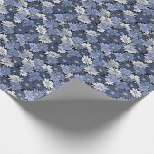 Blau-weißes Gänseblümchenmuster Geschenkpapier (Ecke)