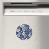 Blau-weißes Gänseblümchenmuster Magnet (In Situ (Geschirrspüler))