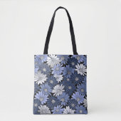 Blau-weißes Gänseblümchenmuster Tasche (Vorderseite)