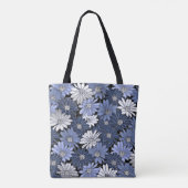 Blau-weißes Gänseblümchenmuster Tasche (Rückseite)