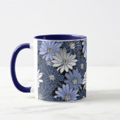 Blau-weißes Gänseblümchenmuster Tasse (Links)
