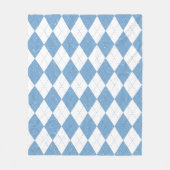 Blau-weißes geometrisches Diamant-Argyle-Muster Fleecedecke (Vorderseite)