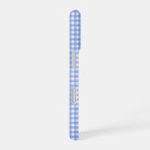 Blau-weißes Gingham-Muster iPhone 16 Hülle (Rechte Seite)