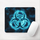 Blau-Weißes Glühen-Biogefährdung-Symbol Mousepad (Mit Mouse)