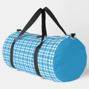 Blau weißes Karomuster groß Duffle Bag