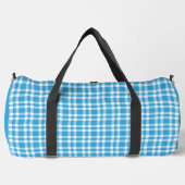 Blau weißes Karomuster groß Duffle Bag (Vorderseite)