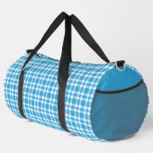 Blau weißes Karomuster groß Duffle Bag (Rechte Ecke)