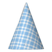 Blau-weißes Karomuster Partyhütchen (Links)