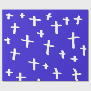 blau weißes Kreuz Geschenkpapier