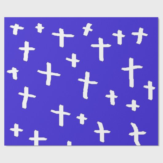 blau weißes Kreuz Geschenkpapier (Flach)
