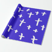 blau weißes Kreuz Geschenkpapier (Ungerollt)