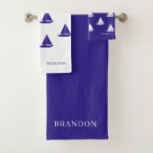 Blau-weißes Meeresthema Badhandtuch Set (Insitu)