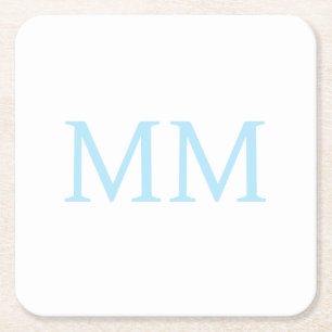 Blau-weißes minimalistisches professionelles Monog Rechteckiger Pappuntersetzer