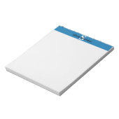Blau-weißes Monogramm-Notizbuch Notizblock (Rotiert)