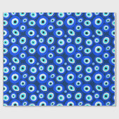 Blau-weißes Muster des griechischen Auges Geschenkpapier (Flach)
