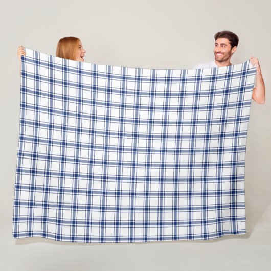 Blau-weißes nautisches Karo Fleecedecke (Beispiel)