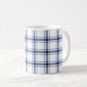 Blau-weißes nautisches Karo Kaffeetasse (VorderseiteRechts)