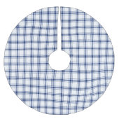Blau-weißes nautisches Karo Polyester Weihnachtsbaumdecke (Vorderseite)