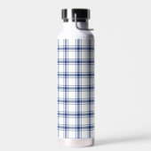 Blau-weißes nautisches Karo Trinkflasche (Links)