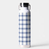Blau-weißes nautisches Karo Trinkflasche (Vorne)