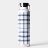 Blau-weißes nautisches Karo Trinkflasche (Rückseite)