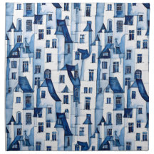 Blau-weißes niederländisches Haus