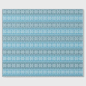 Blau-weißes Schneeflocken-Strickpullover-Muster Wi Geschenkpapier (Flach)