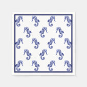 Blau-weißes Seepferd Serviette (Vorderseite)