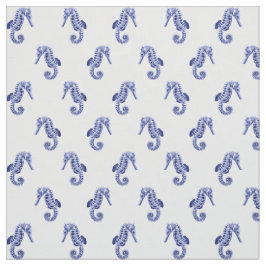 Blau-weißes Seepferd Stoff