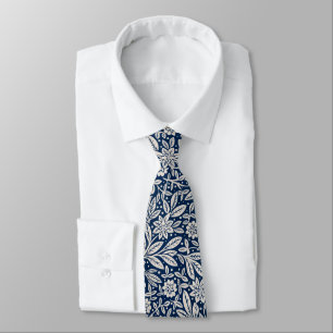 Blau-weißes vintage Blumenmuster Krawatte
