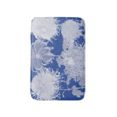 Blau-weißes vintage-chinoiserie-Blumenmuster Badematte (Vorderseite Vertikal)