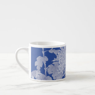 Blau-weißes vintage-Chinoiserie-Blumenmuster Espressotasse