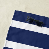 Blau-Weißrosa Streifen Monogramm Strandtuch (Beispiel)