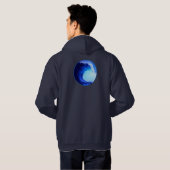 Blau-Welle im Surfstil Hoodie (Schwarz voll)