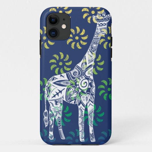 Blau Whirls Giraffe iPhone Fall Case-Mate iPhone Hülle (Rückseite)