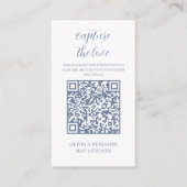 Blau | White Capture the Liebe QR Code Begleitkarte (Vorderseite)