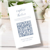 Blau | White Capture the Liebe QR Code Begleitkarte