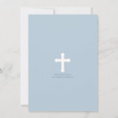 Blau | White Choo Choo Train Boy Taufen Einladung (Rückseite)