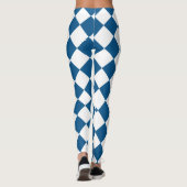 Blau | White Classic Diamond Harlequins Pattern Leggings (Rückseite)