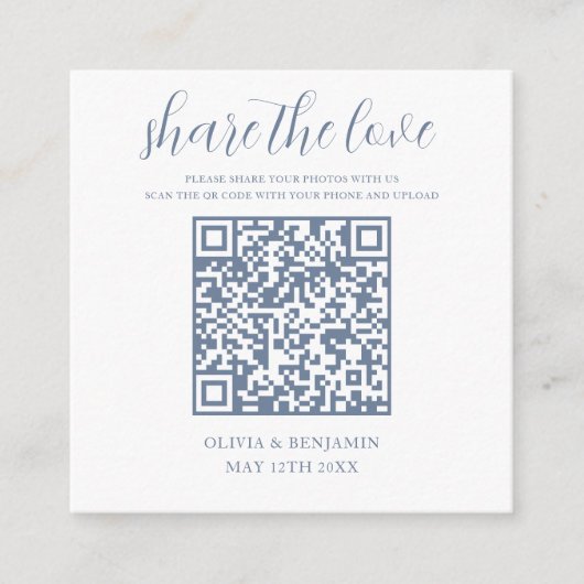 Blau | White Share - Liebe QR-Code Begleitkarte (Vorderseite)