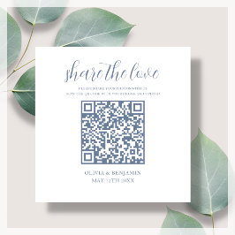 Blau | White Share - Liebe QR-Code Begleitkarte