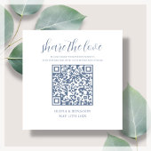 Blau | White Share - Liebe QR-Code Begleitkarte