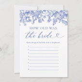 Blau wie alt war das Brautparty der Braut Einladung (Vorderseite)