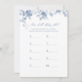 Blau wie alt war sie Brautparty-Spielkarten Einladung (Vorderseite)
