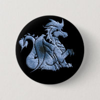 Blau Winged Drache-Knopf