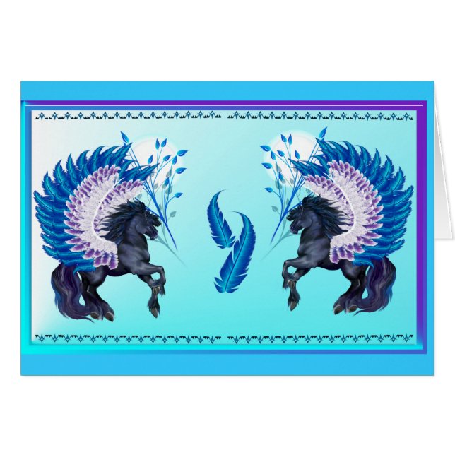 Blau Winged Pegasus (Vorderseite (Horizontal))