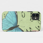 Blau-Winged Schmetterling auf aquamariner Case-Mate iPhone Hülle (Rückseite (Horizontal))