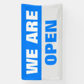 Blau wir öffnen Vorlage Business-Banner-Zeichen Banner (Vertikal)