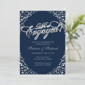 Blau Wir sind eine Verlobte Einladung zu einer Bew (Stehend Vorderseite)