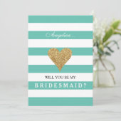 Blau wird meine Bridesmaid-Einladung sein Einladung (Stehend Vorderseite)